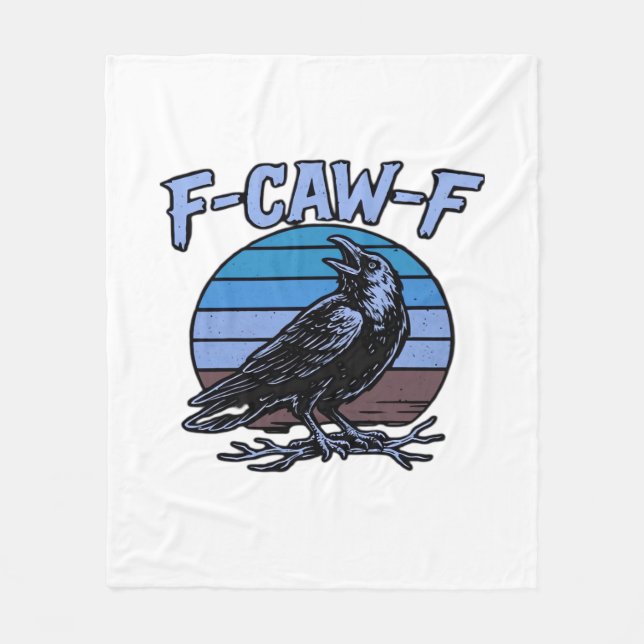 F-Caw-F Classic Funny Retro Fleece Blanket (Front)