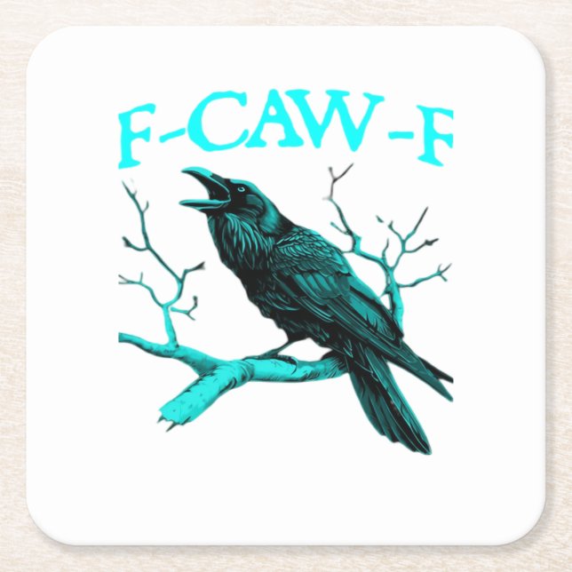 F-Caw-F Classic Funny Trendy Square Paper Coaster (Front)