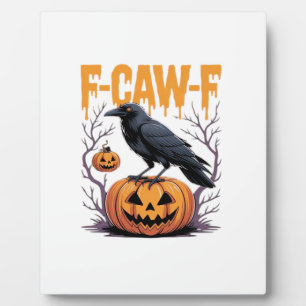 F-Caw-F Classic Halloween Raven Pumpkin Tee - Spoo Plaque