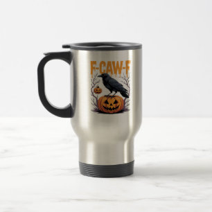 F-Caw-F Classic Halloween Raven Pumpkin Tee - Spoo Travel Mug