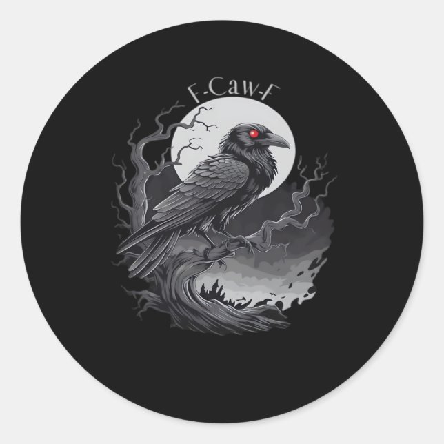 F-Caw-F Classic Minimal Clean Classic Round Sticker (Front)