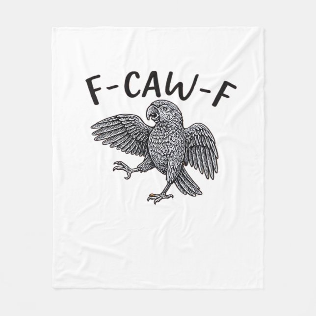 F-Caw-F Classic Minimal Clean Fleece Blanket (Front)