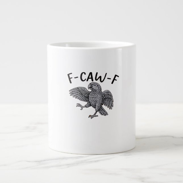 F-Caw-F Classic Minimal Clean Large Coffee Mug (Front)