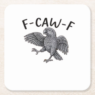 F-Caw-F Classic Minimal Clean Square Paper Coaster