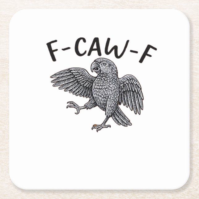 F-Caw-F Classic Minimal Clean Square Paper Coaster (Front)