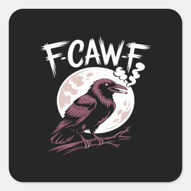 F-Caw-F Classic Minimal Clean Square Sticker (Front)
