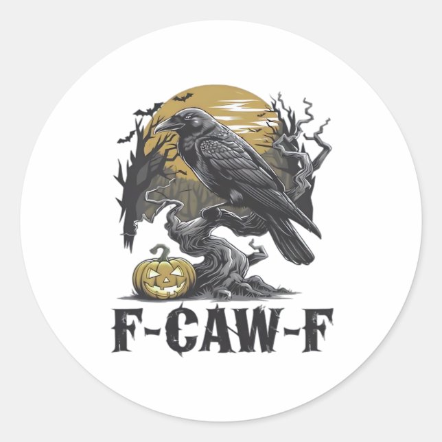 F-Caw-F Classic Minimal Design Round Sticker (Front)