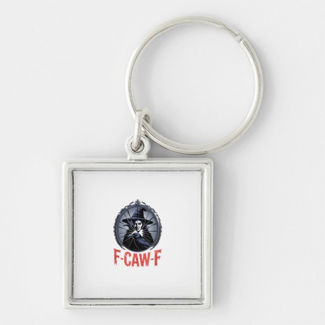 F-Caw-F Classic Retro Graphic Key Ring (Front)