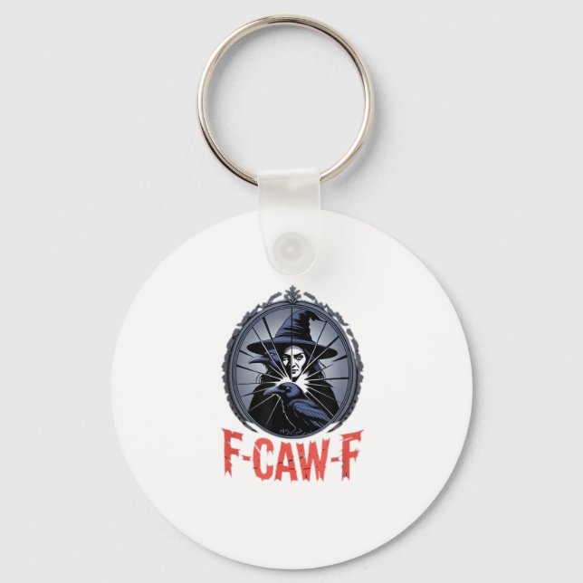 F-Caw-F Classic Retro Graphic Key Ring (Front)
