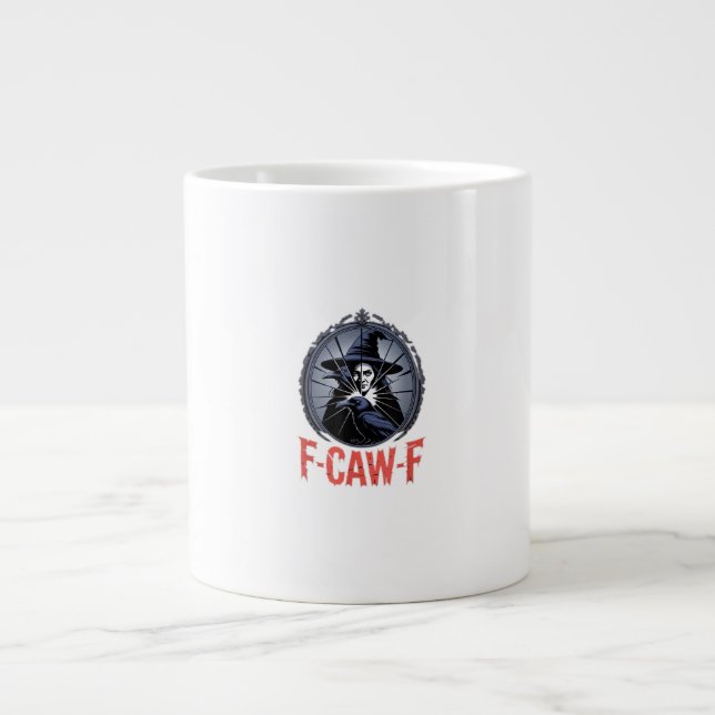 F-Caw-F Classic Retro Graphic Large Coffee Mug (Front)