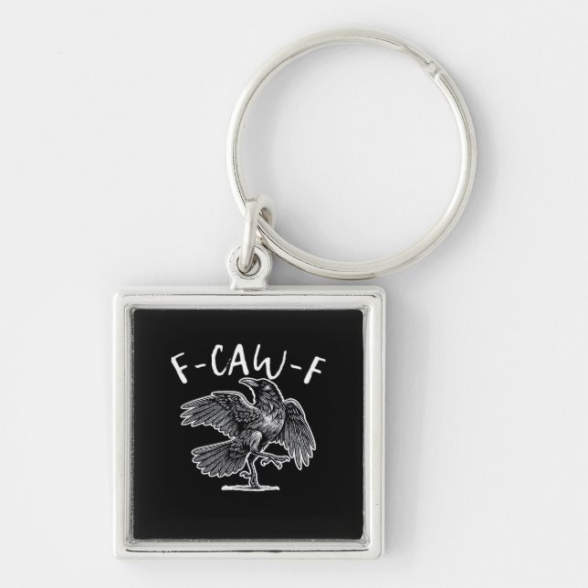 F-Caw-F Classic Retro Key Ring (Front)