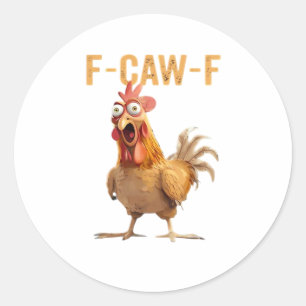 F-Caw-F Classic Retro Style Classic Round Sticker