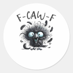 F-Caw-F Classic Retro Style Round Sticker
