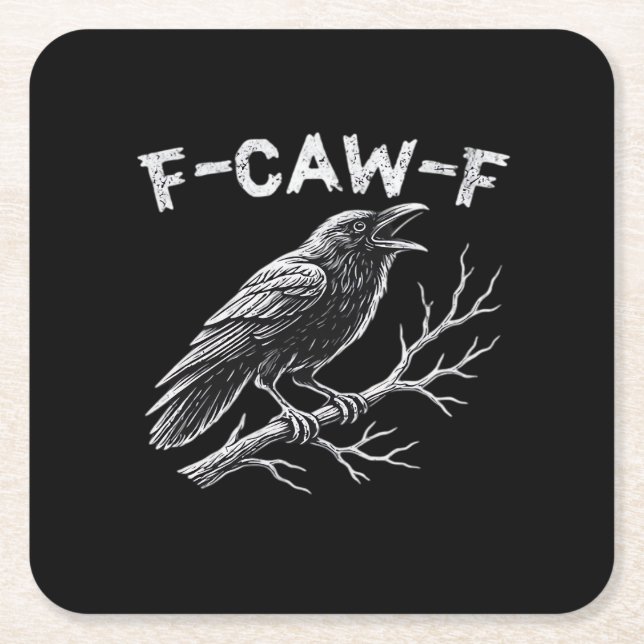 F-Caw-F Classic Retro Style Square Paper Coaster (Front)