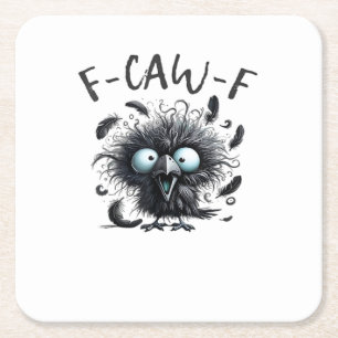 F-Caw-F Classic Retro Style Square Paper Coaster