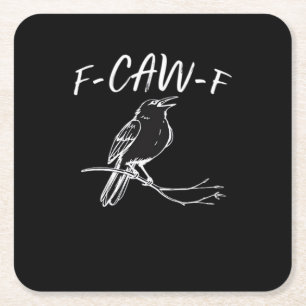 F-Caw-F Classic Retro Style Square Paper Coaster
