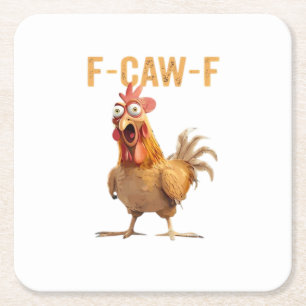 F-Caw-F Classic Retro Style Square Paper Coaster