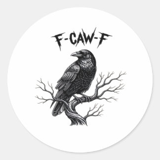 F-Caw-F Classic Trendy Style Classic Round Sticker