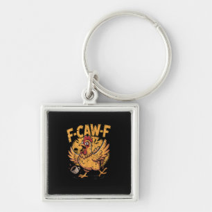 F-Caw-F Coffee Chicken Rooster Funny Bird F-Caw-F Key Ring