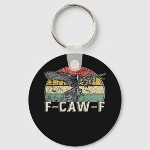 F-Caw-F Cow Funny Bird Vintage Sunset Funny Humor Key Ring