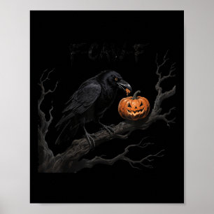 F-caw-f Crow Bird Raven Gothic Cawing Grunge Scary Poster