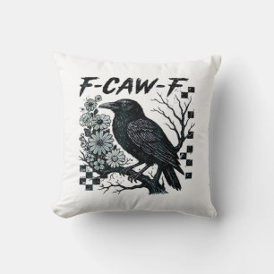 F-Caw-F Crow Bird Retro Classic Cushion