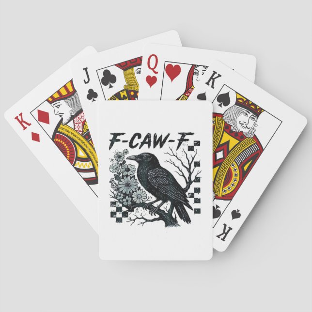 F-Caw-F Crow Bird Retro Classic Playing Cards (Back)