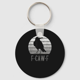 F-Caw-F Crow Bird Retro Moon Vintage F-Caw-F Key Ring
