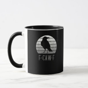 F-Caw-F Crow Bird Retro Moon Vintage F-Caw-F Mug