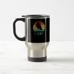 F-Caw-F Crow Bird Retro Sunset Vintage F-Caw-F Travel Mug