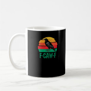 F-Caw-F Crow Bird Retro Sunset Vintage F-Caw-F Tri Coffee Mug