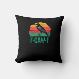 F-Caw-F Crow Bird Retro Sunset Vintage F-Caw-F Tri Cushion
