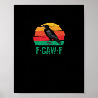 F-Caw-F Crow Bird Retro Sunset Vintage F-Caw-F Tri