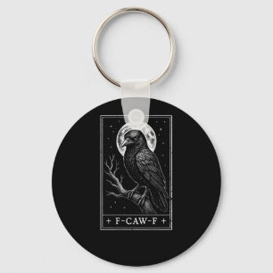 F-Caw-F Crow Card Funny Halloween Vintage Back Key Ring