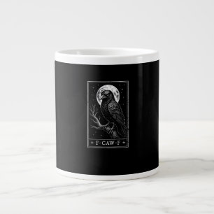 F-Caw-F Crow Card Funny Halloween Vintage Back Large Coffee Mug