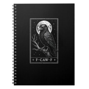F-Caw-F Crow Card Funny Halloween Vintage Back Notebook