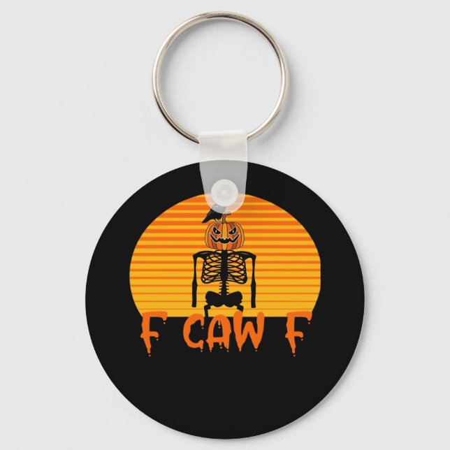F-Caw-F Crow Classic Aesthetic Casual Key Ring (Front)
