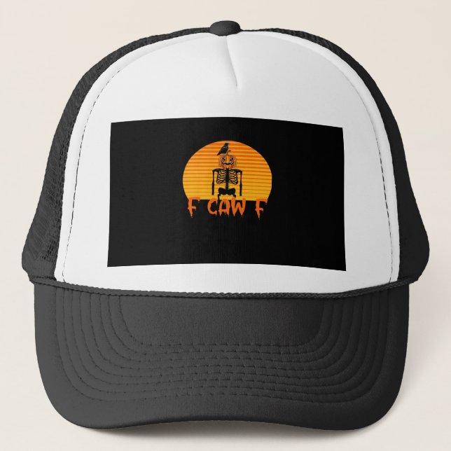 F-Caw-F Crow Classic Aesthetic Casual Trucker Hat (Front)