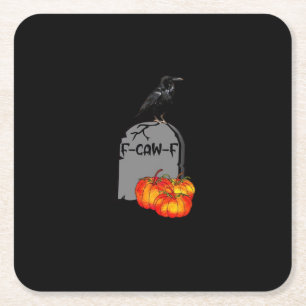 F-Caw-F Crow Classic Retro Cool Square Paper Coaster