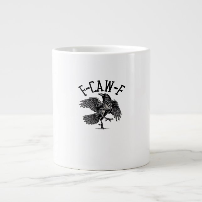F Caw F Crow Creative Casual Large Coffee Mug (Front)