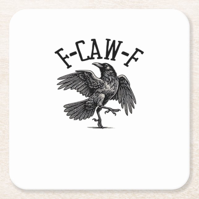 F Caw F Crow Creative Casual Square Paper Coaster (Front)