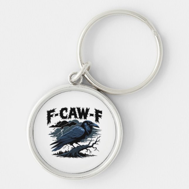 F-Caw-F Crow Essential Retro Classic Key Ring (Front)