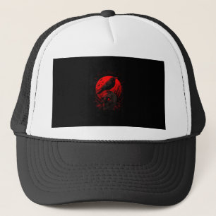F-Caw-F Crow Funny Bird Red Moon Gothic Trucker Hat