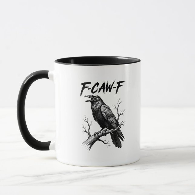 F-Caw-F Crow Funny Crow Lover Humour Bird Creative Mug (Left)