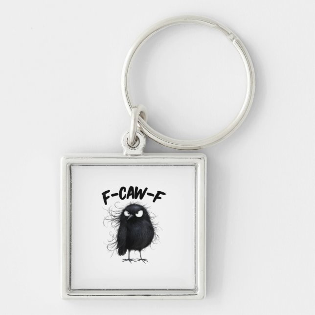 F-Caw-F Crow Funny Raven Bird Lovers Creative Styl Key Ring (Front)