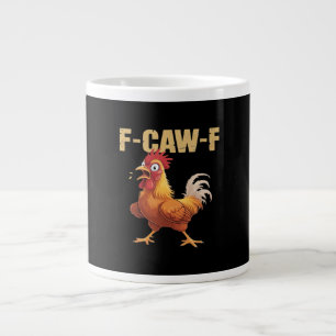 F-Caw-F Crow Gothic Funny Humor Large Coffee Mug