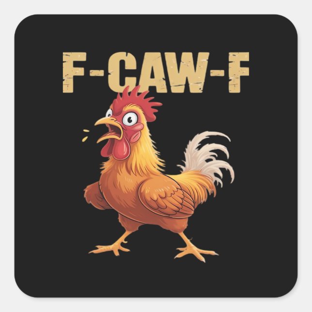 F-Caw-F Crow Gothic Funny Humor Square Sticker (Front)