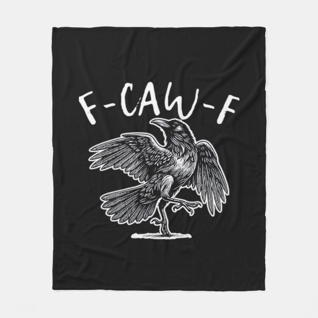 F-Caw-F Crow Gothic Humour Funny Fleece Blanket (Front)