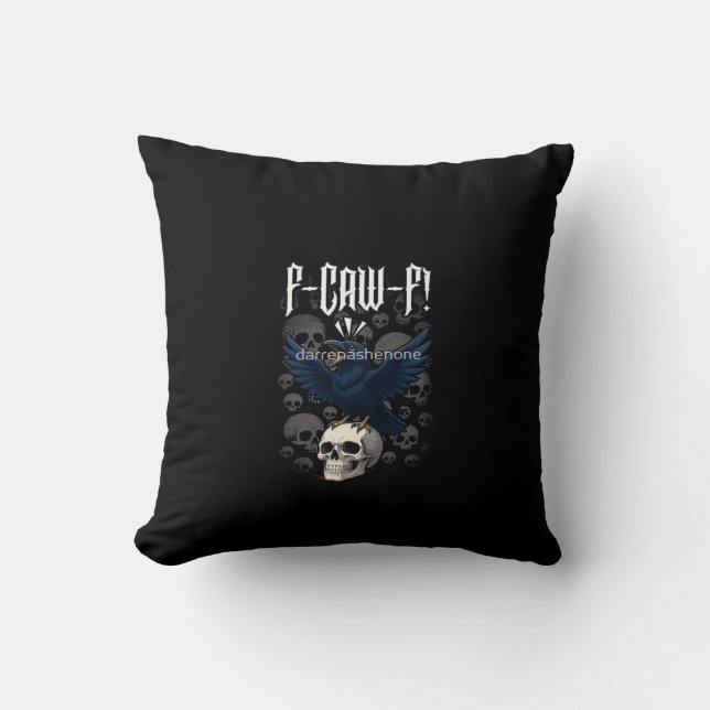 F-Caw-F Crow Graphic Creative Casual Cushion (Front)