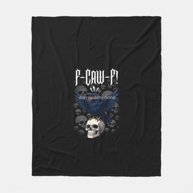 F-Caw-F Crow Graphic Creative Casual Fleece Blanket (Front)